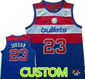 Men & Youth Customized Washington Bullets Blue Swingman Throwback Jersey->customized nba jersey->Custom Jersey